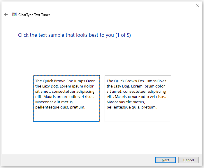 select a text sample