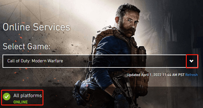 check the Activision server for Modern Warfare