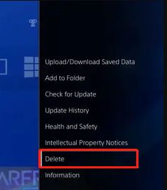 delete a game on PS4