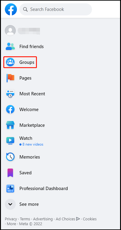 hit the option of Groups