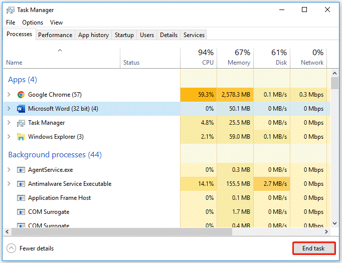 close other background processes