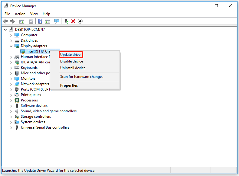 update graphics driver