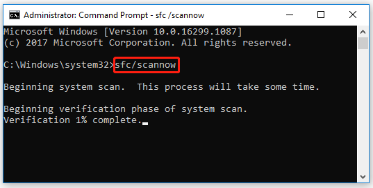 Type sfc/scannow
