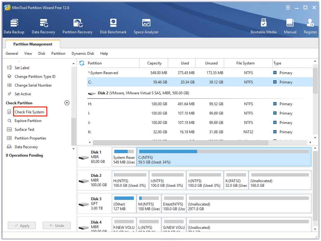 Select Check File System
