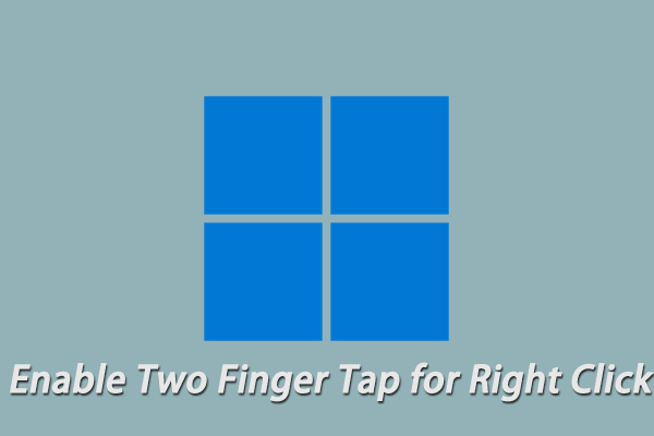 enable two finger tap for right click