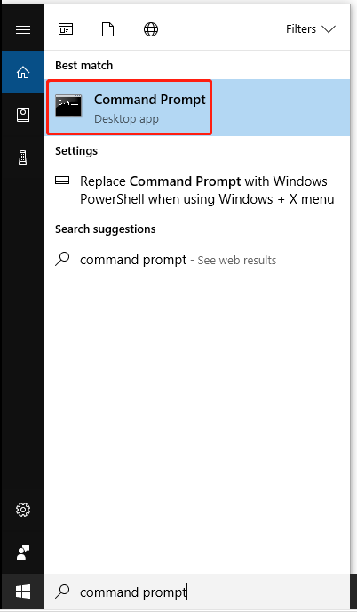 Search for Command Prompt