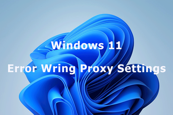 error writing proxy settings