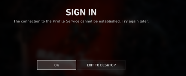 Back 4 Blood connection to profile service cannot be established