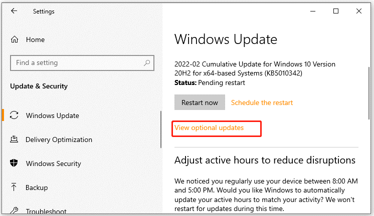 install Windows 10 optional updates