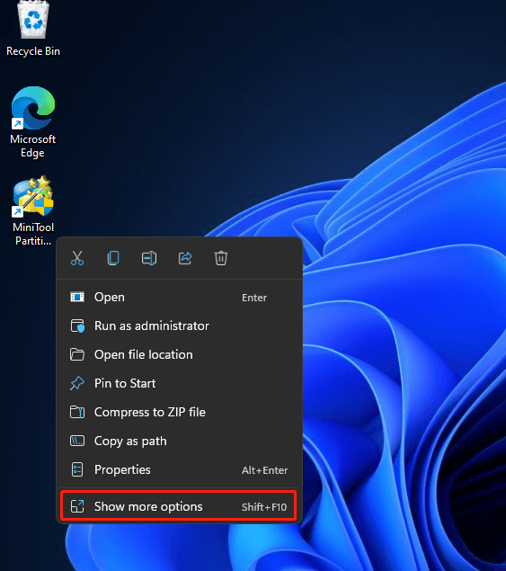 show more options