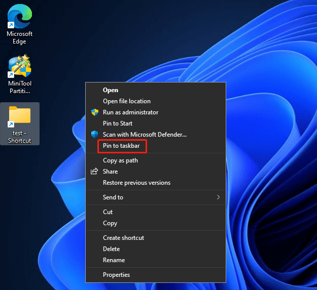 Pin to taskbar