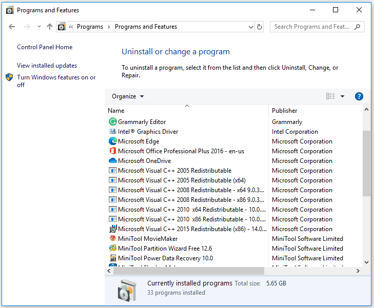 uninstall the same application