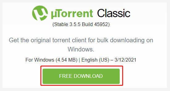 click Free Download for uTorrent