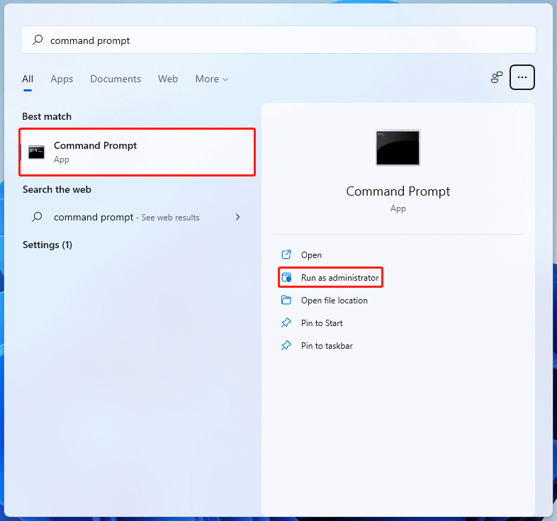 Run Command Prompt as administrator