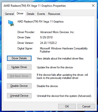 roll back graphics card driver