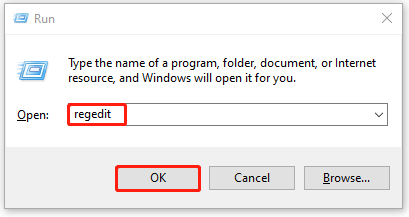 Type regedit
