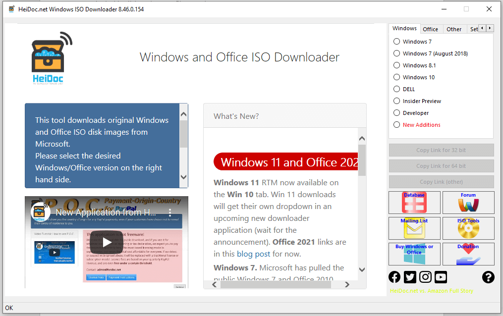 the main interface of Windows and Office ISO Downloader