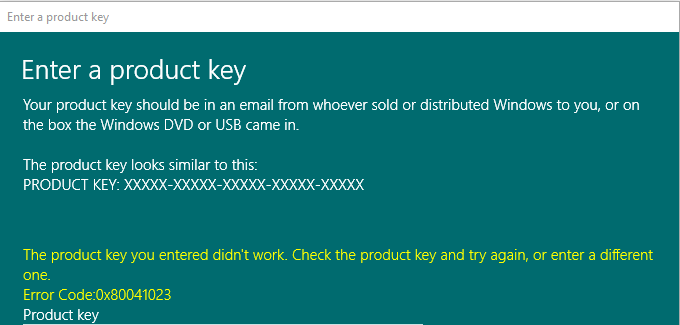 error code 0x800410023