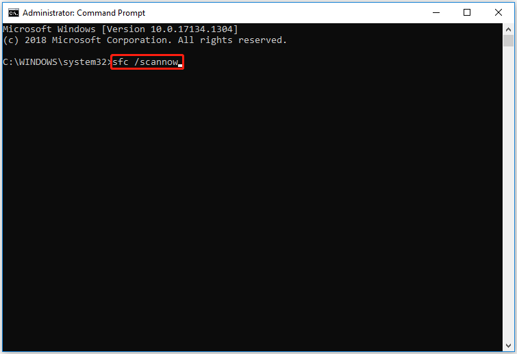 type the sfc /scannow command