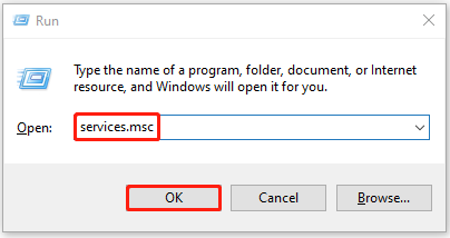Type services.msc