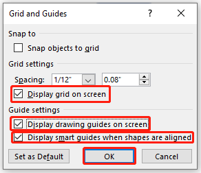 check the options and hit OK