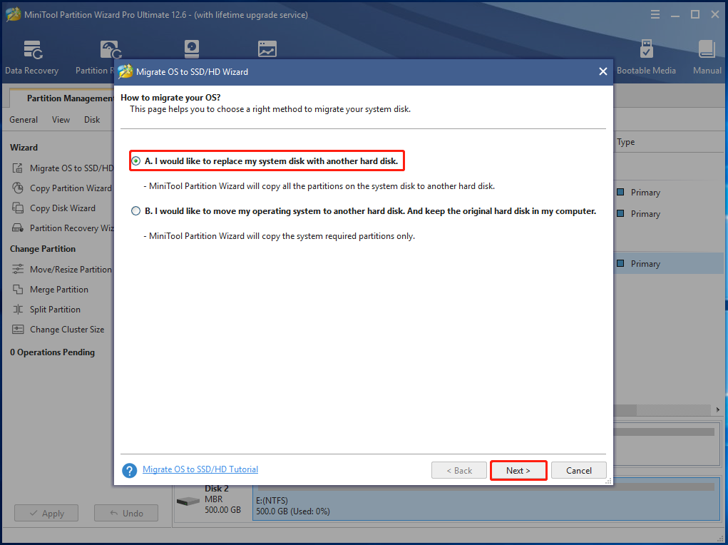 select the option A