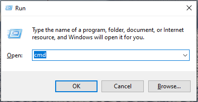 open Command Prompt window
