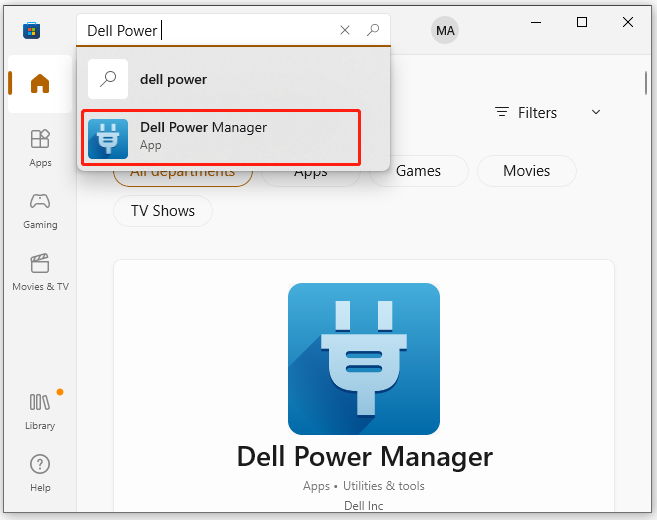 select Dell Power Manager