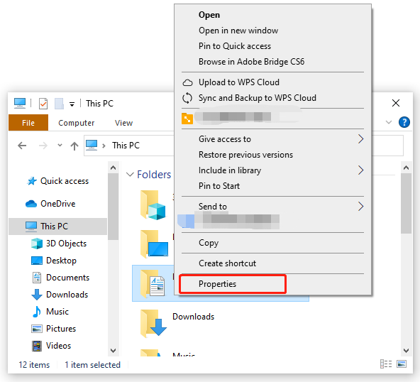 right click Documents and select Properties