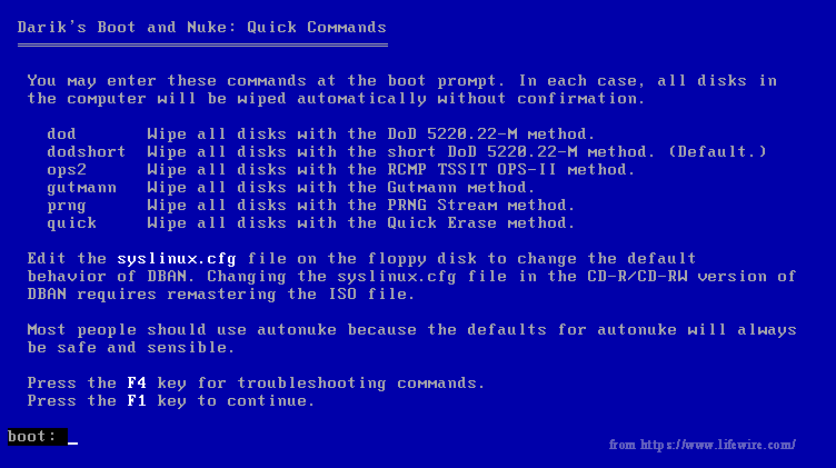 use DBAN to perform a DoD wipe