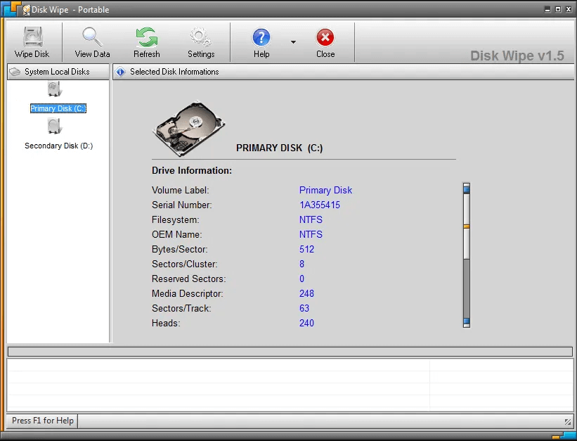 Disk Wipe software