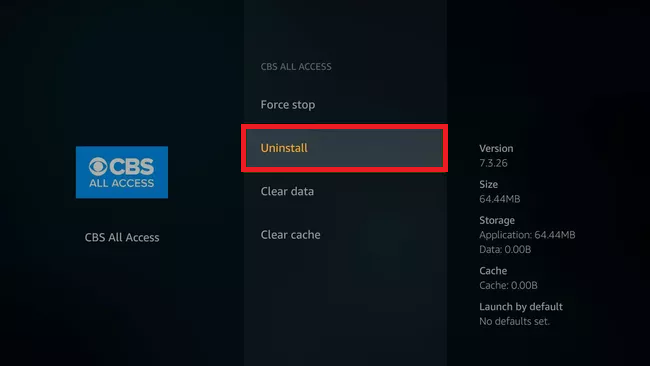 uninstall apps in the Firestick