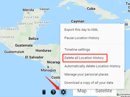 delete all location history