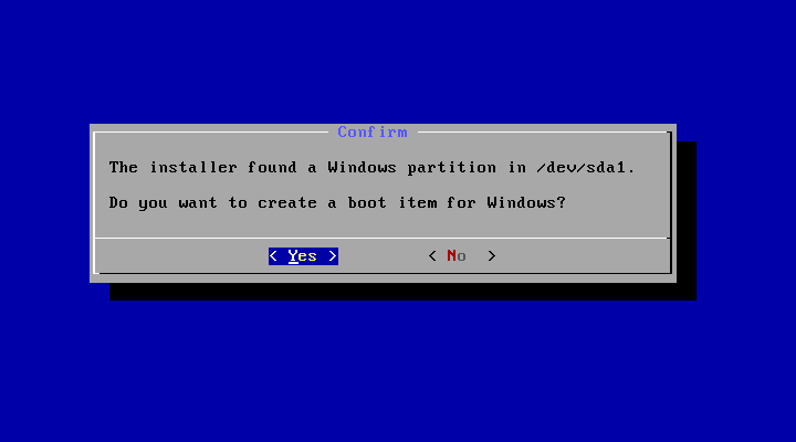 installer found a Windows partition