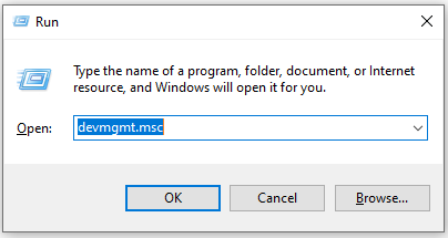 open Device Manager via the Run box