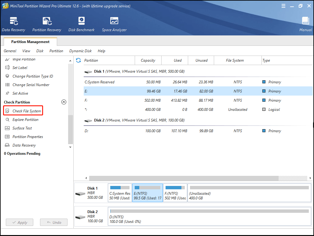 Select Check File System