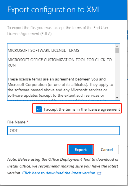 export configuration to XML