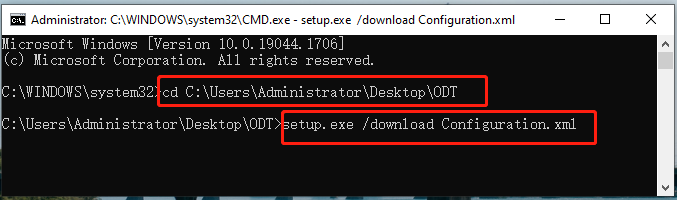 run ODT file in CMD