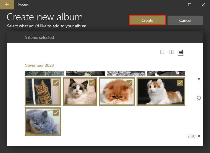 create a new album