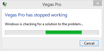Vegas Pro is facing an issue