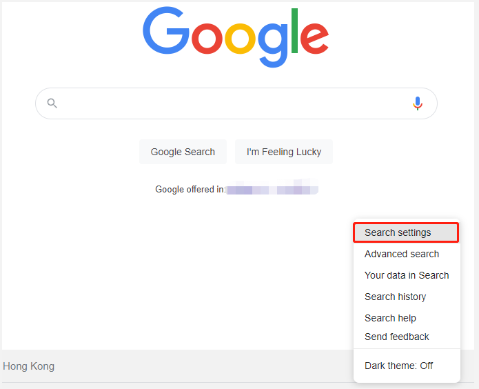 click on Settings and Search settings on Google