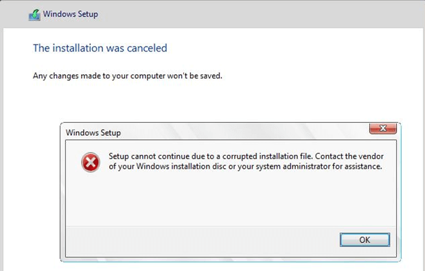 Setup Cannot Continue Due Toa Corrupted Installation File