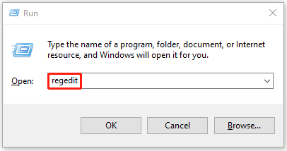 Type regedit