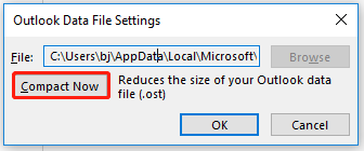 compact the PST file