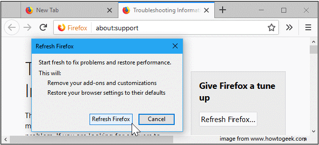 refresh Firefox