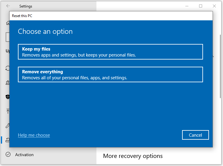 choose an option