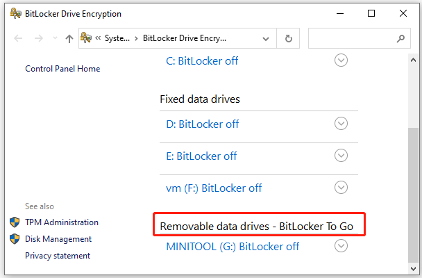 BitLocker To Go on Windows 10