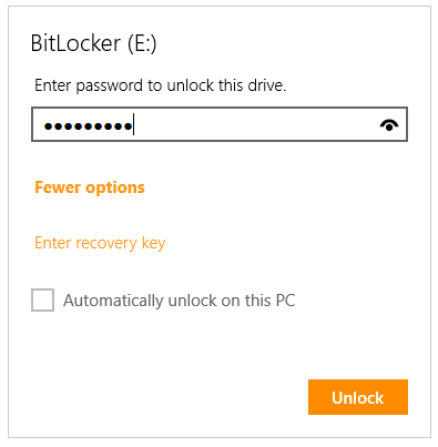 unlock the BitLocker encrypted drive