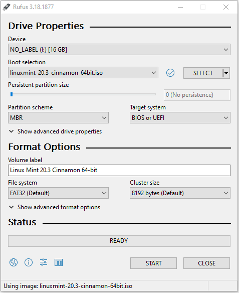 burn windows 10 iso to usb linux mint