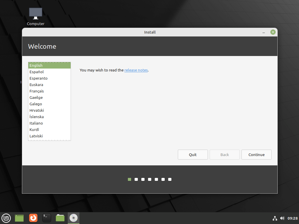 select language for Linux Mint